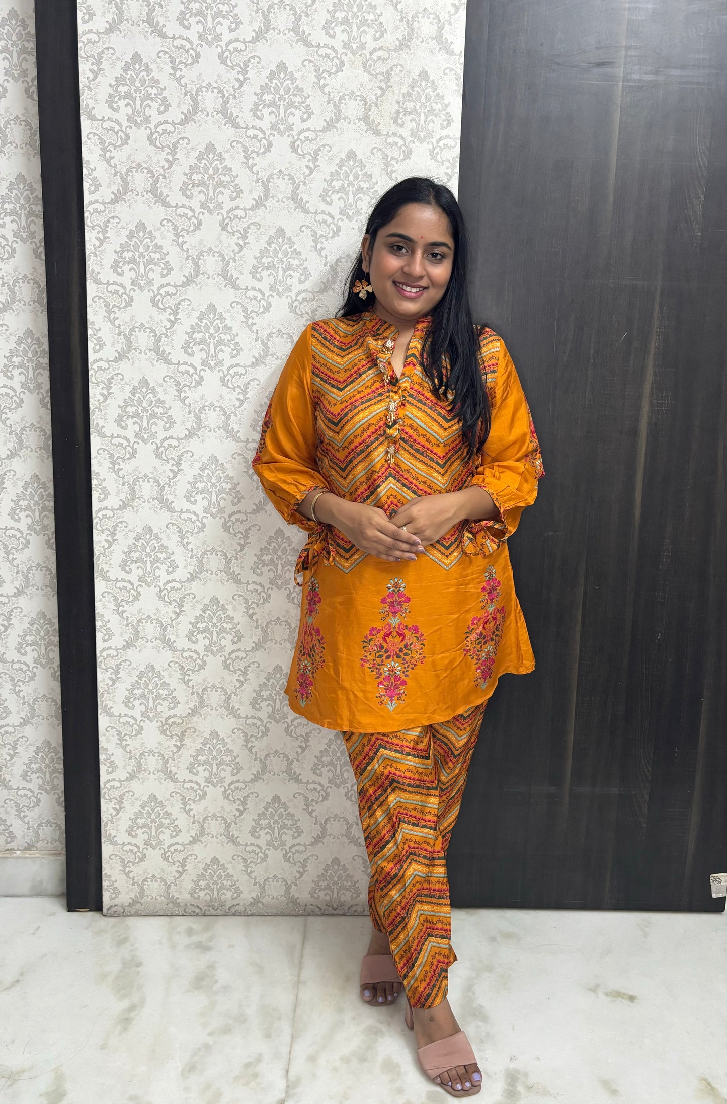 Mustard Orange Guldastan Co-ord Set