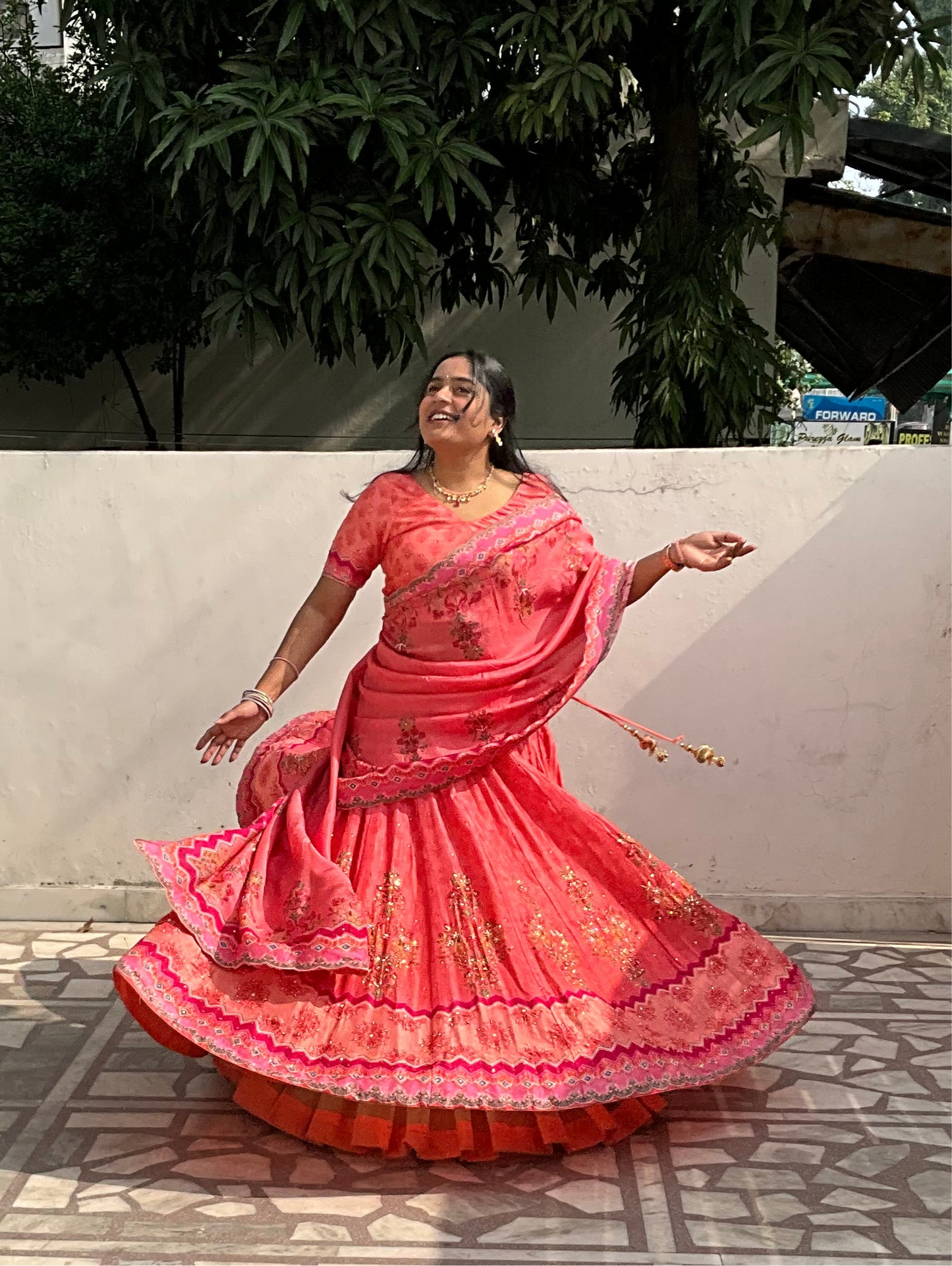 Peach Guldastan Lehenga Set