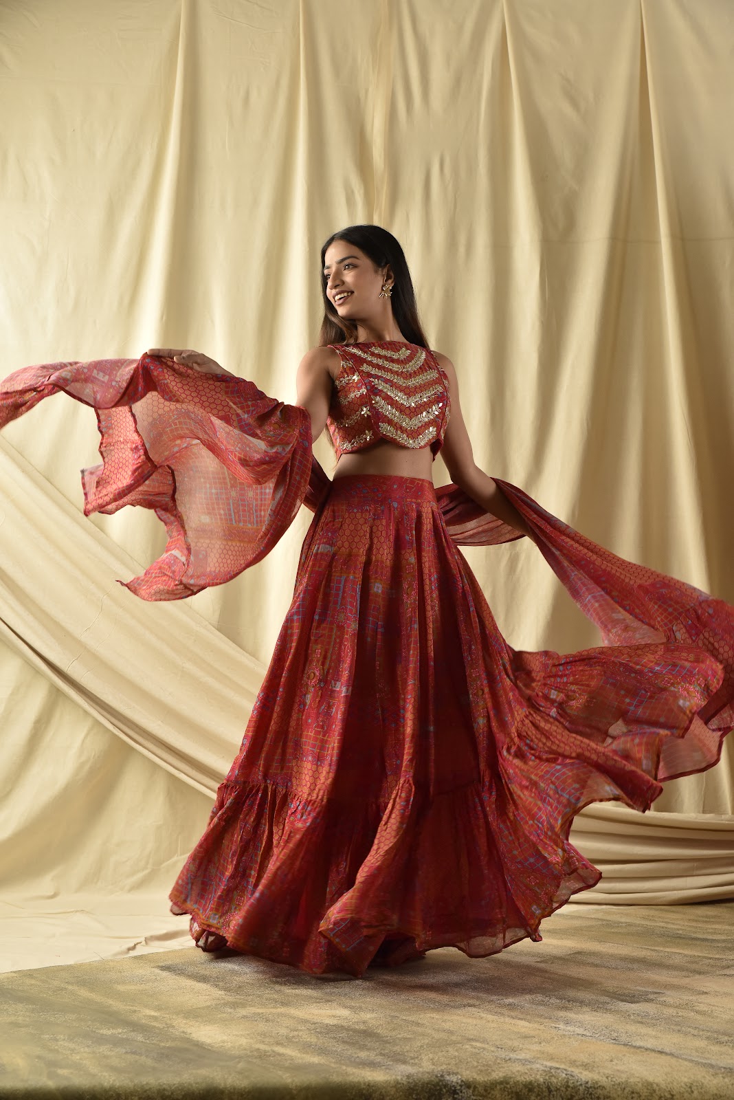 Red Bridesmaid Lehenga