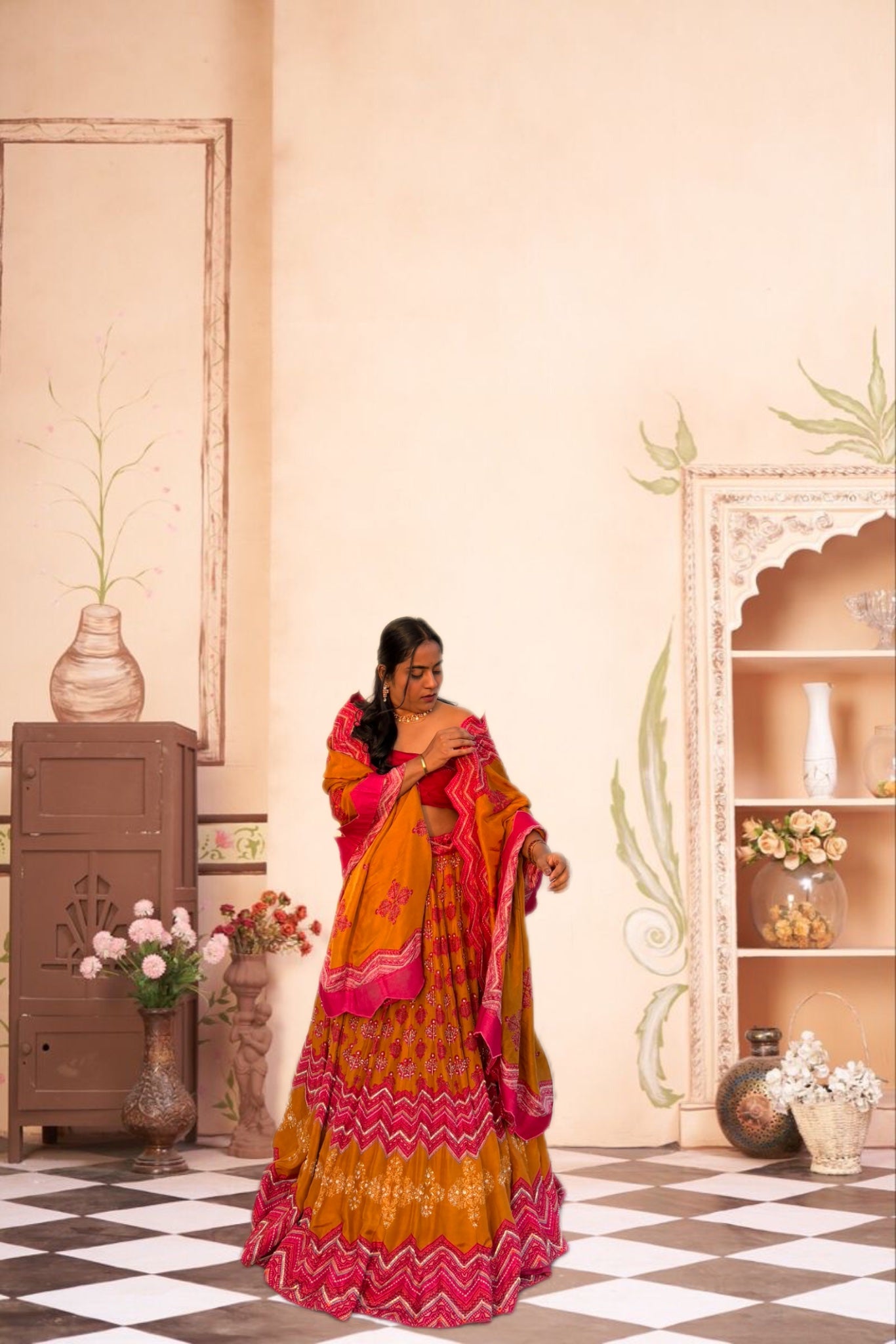 Tyohar Mustard Lehenga Set