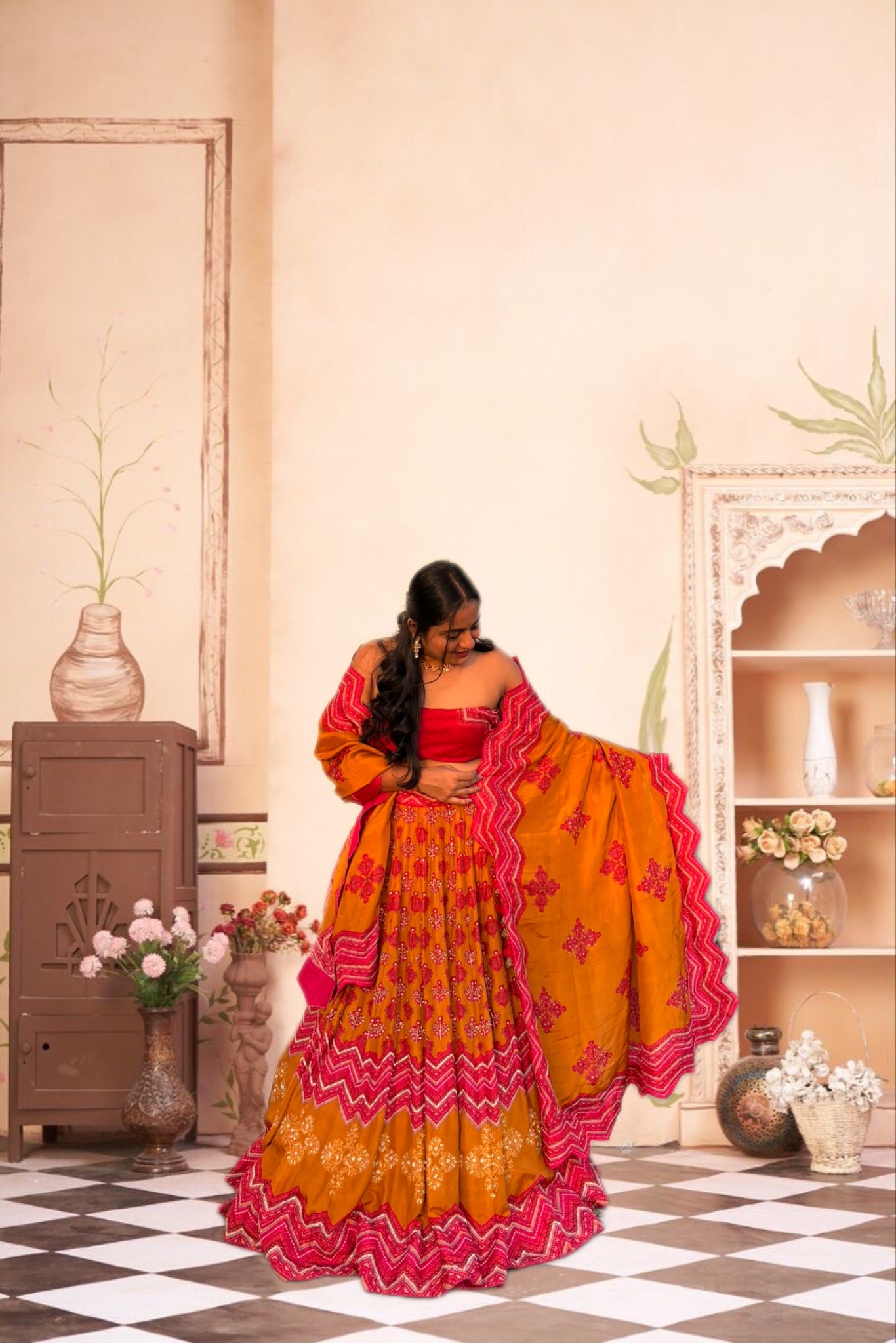 Tyohar Mustard Lehenga Set