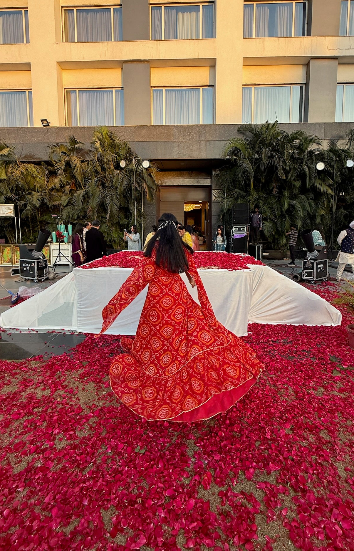 Red Bandhej Gown