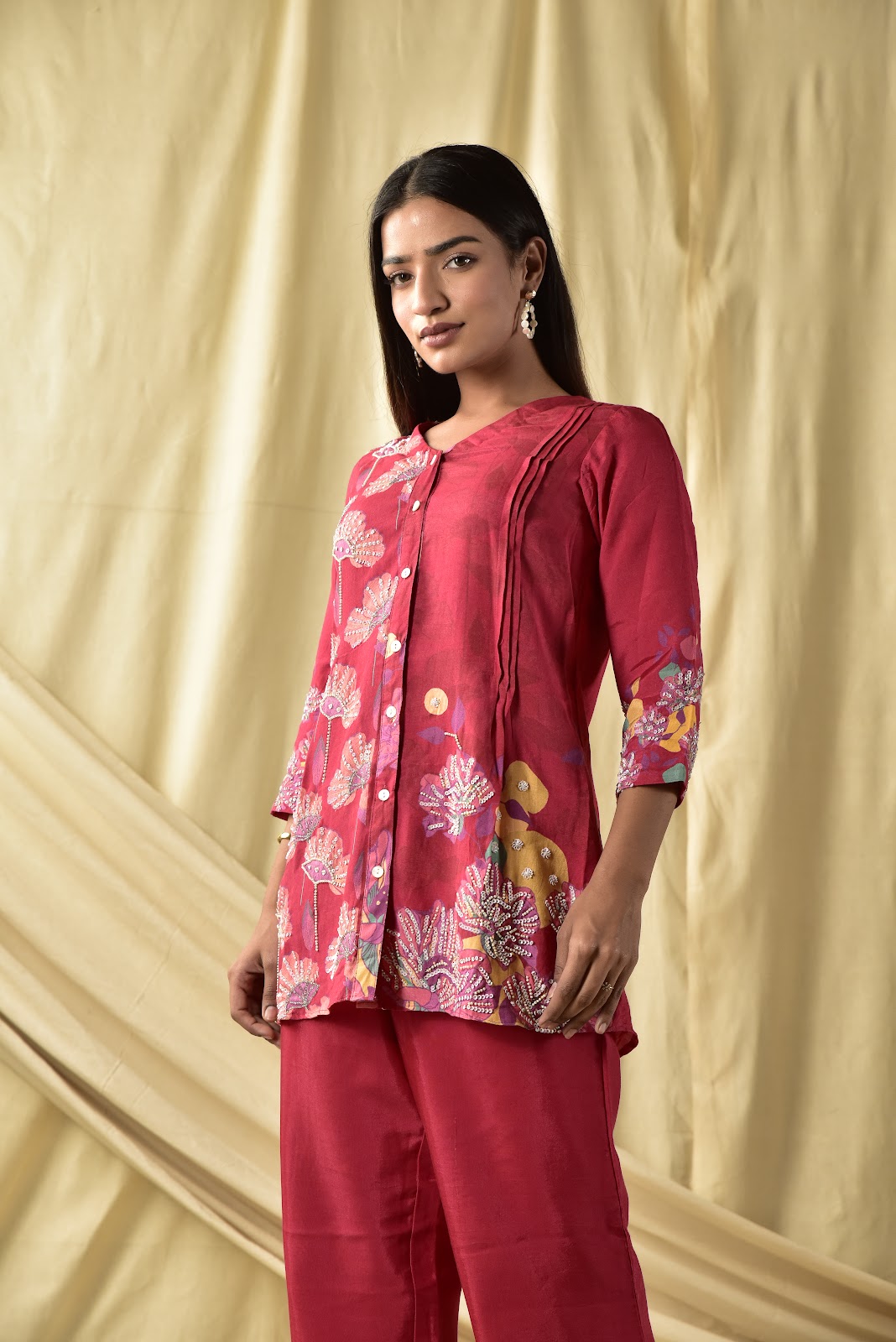 Crimsom Red Bhagicha Co-ord Set
