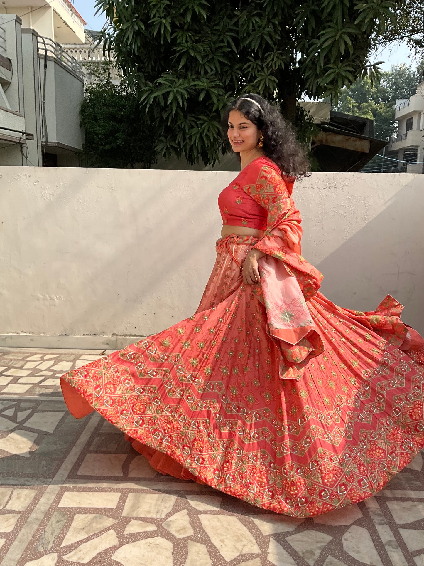 Peach Lehenga Set
