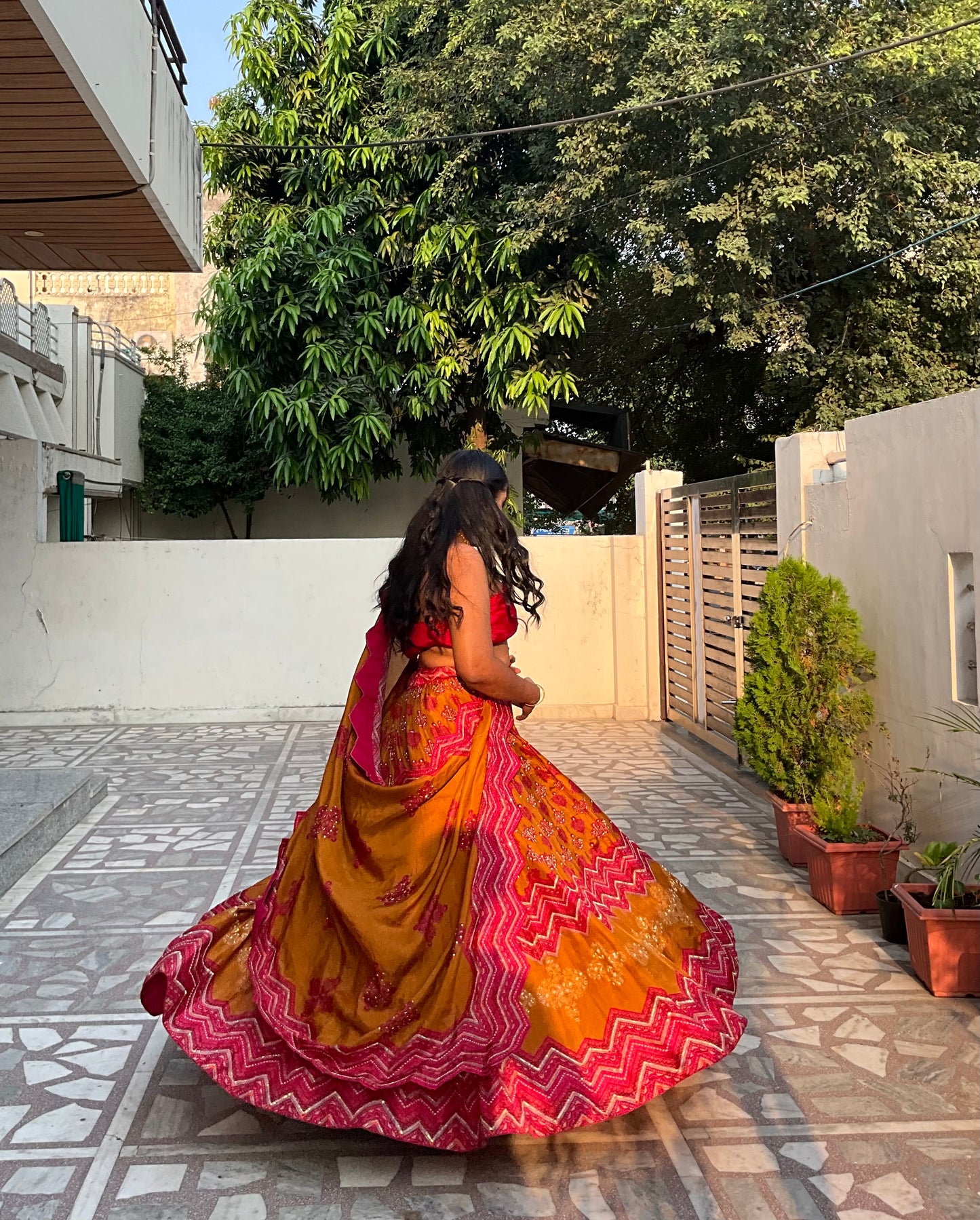 Tyohar Mustard Lehenga Set