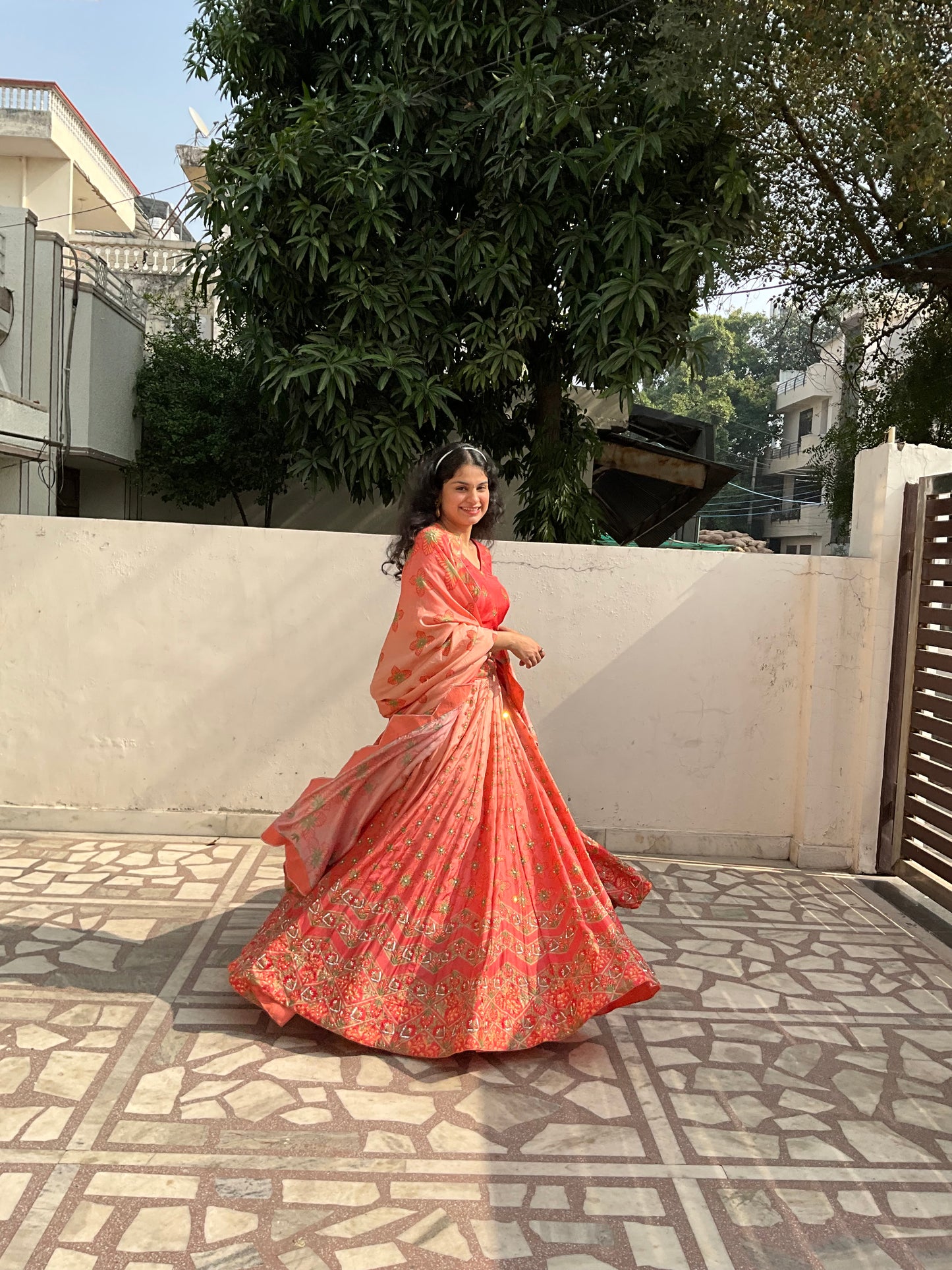 Peach Lehenga Set