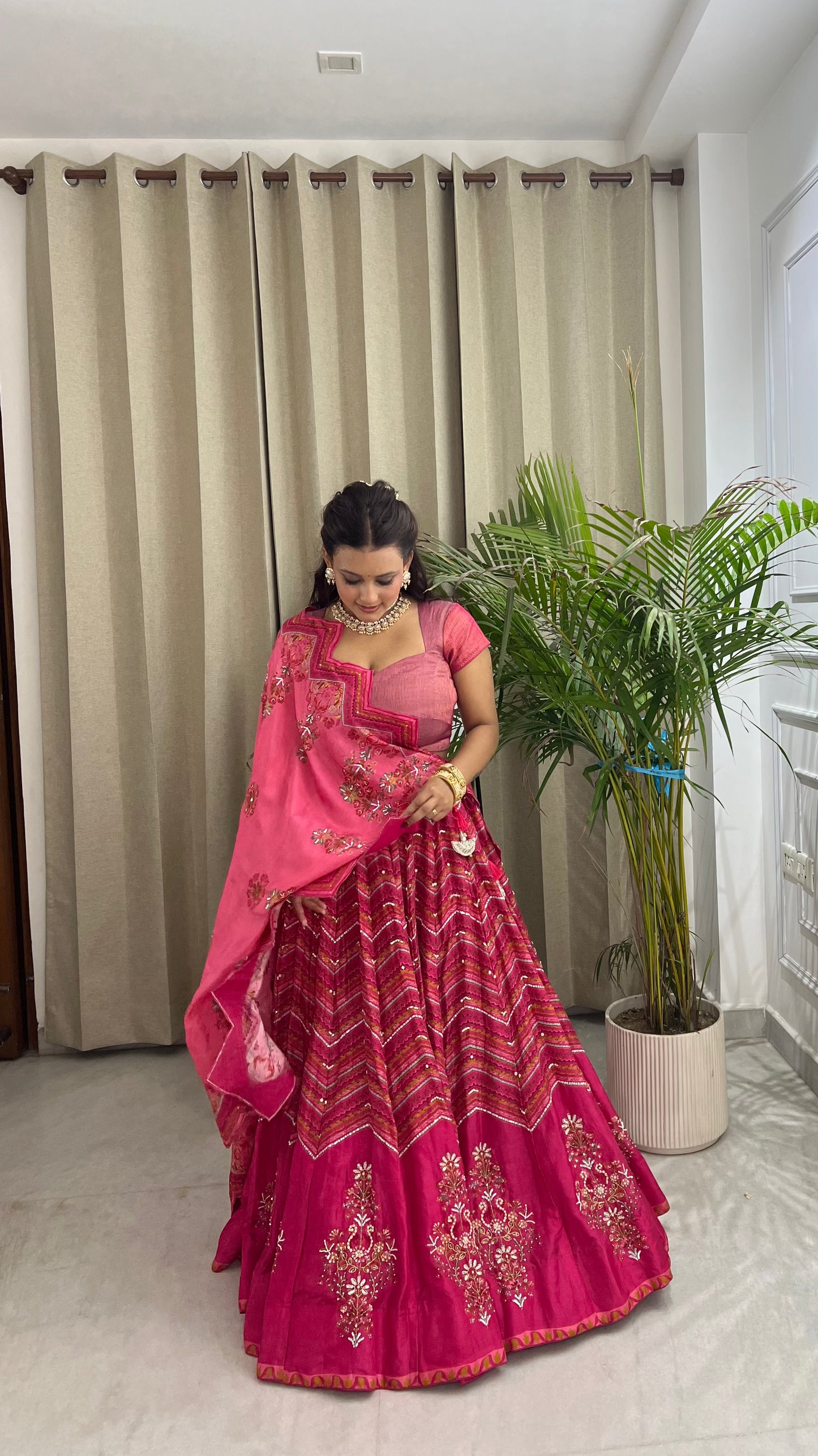Pink Guldastan Lehenga Set
