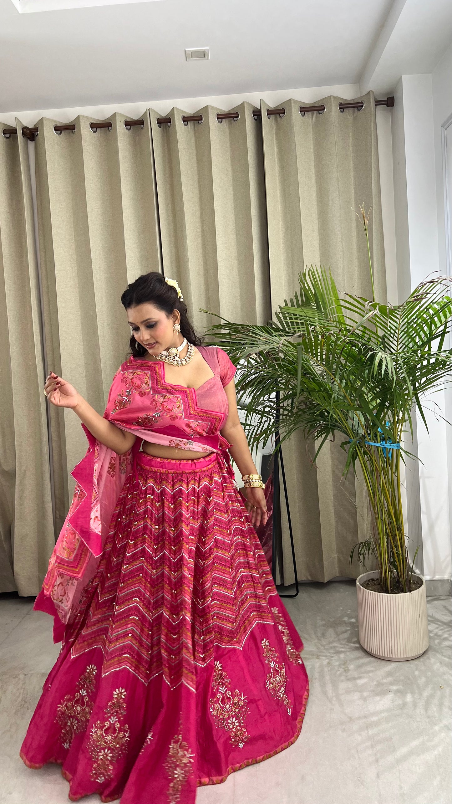 Pink Guldastan Lehenga Set