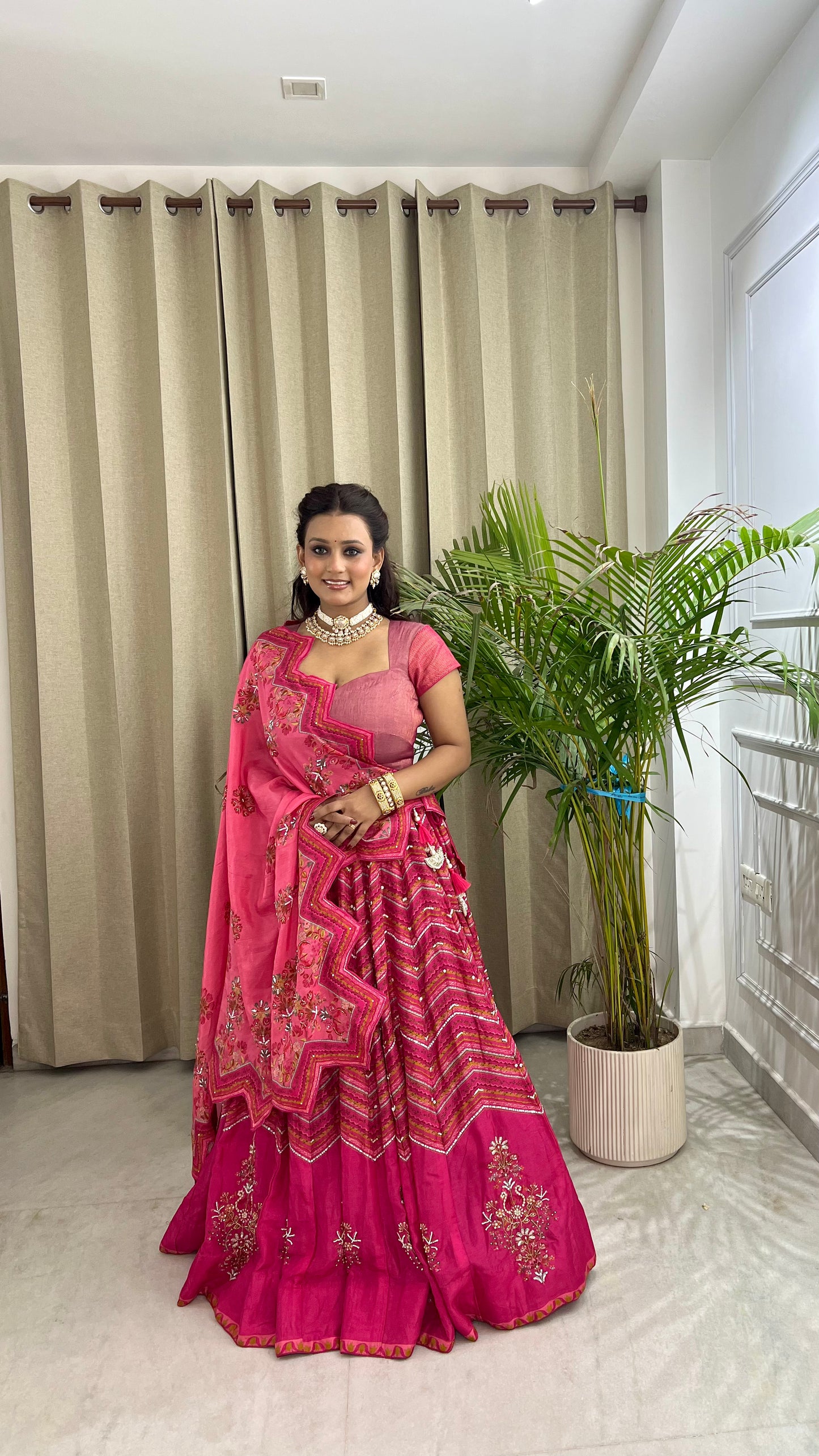 Pink Guldastan Lehenga Set