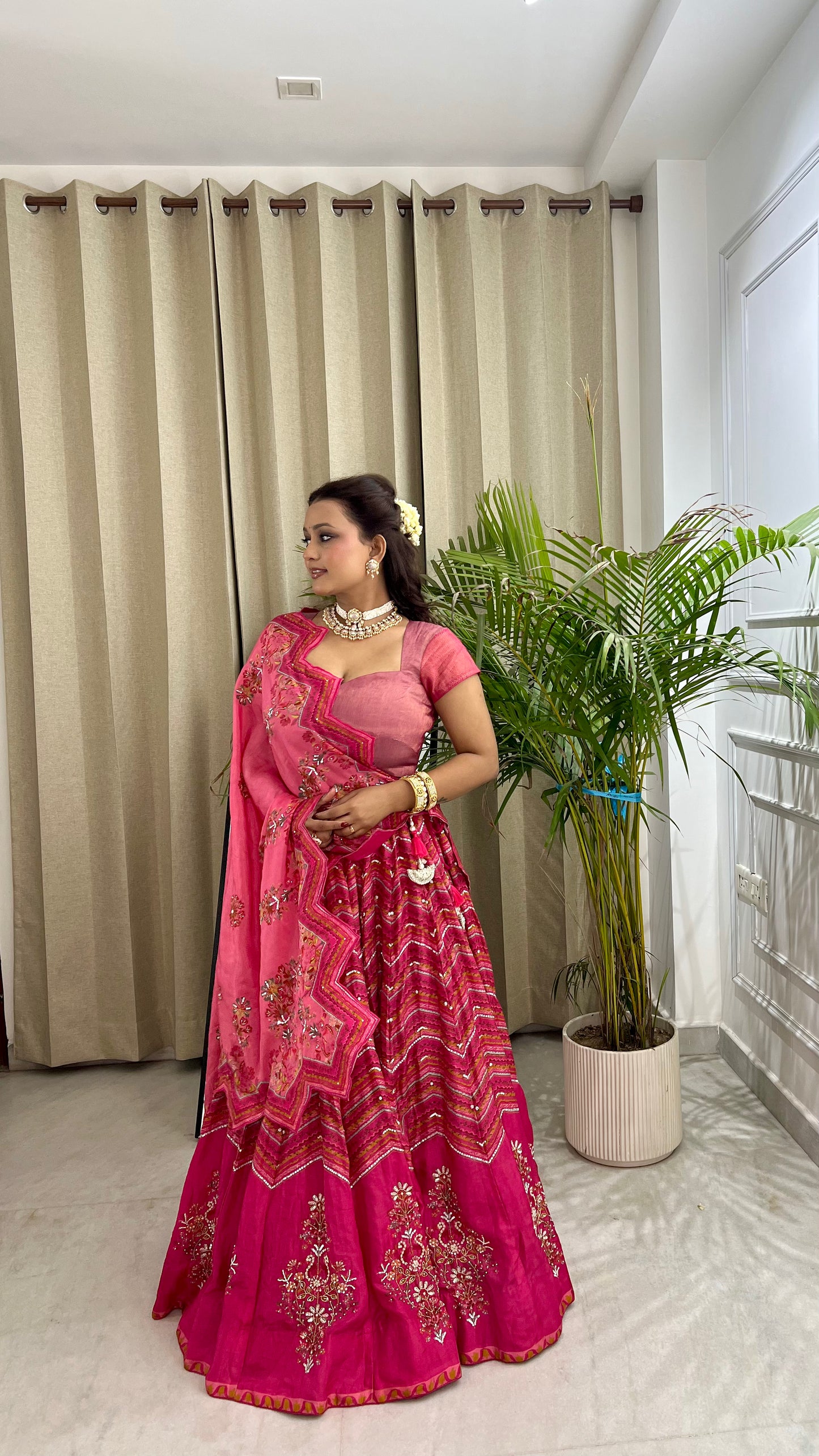 Pink Guldastan Lehenga Set