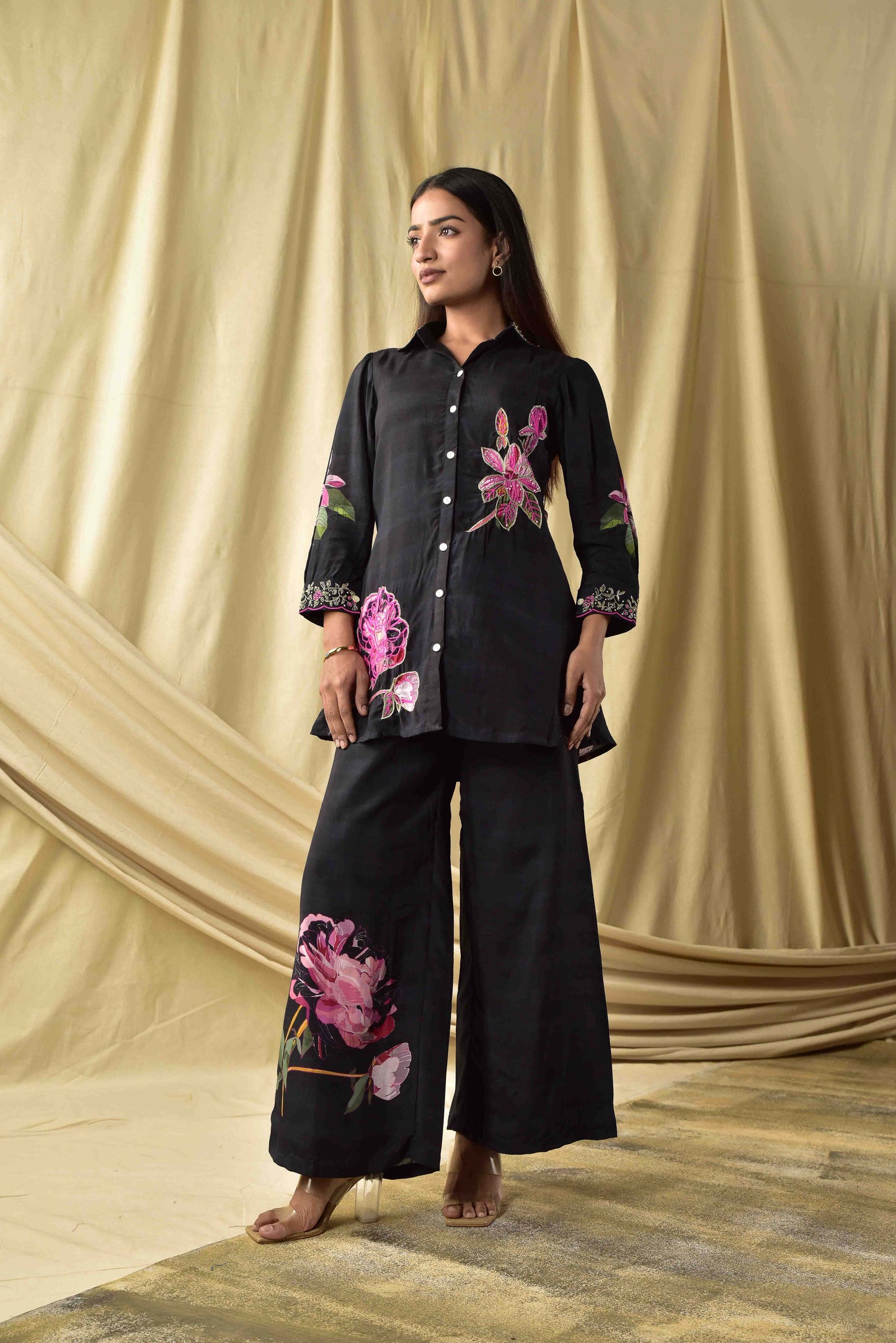 Black Floral Printed Co-ord set