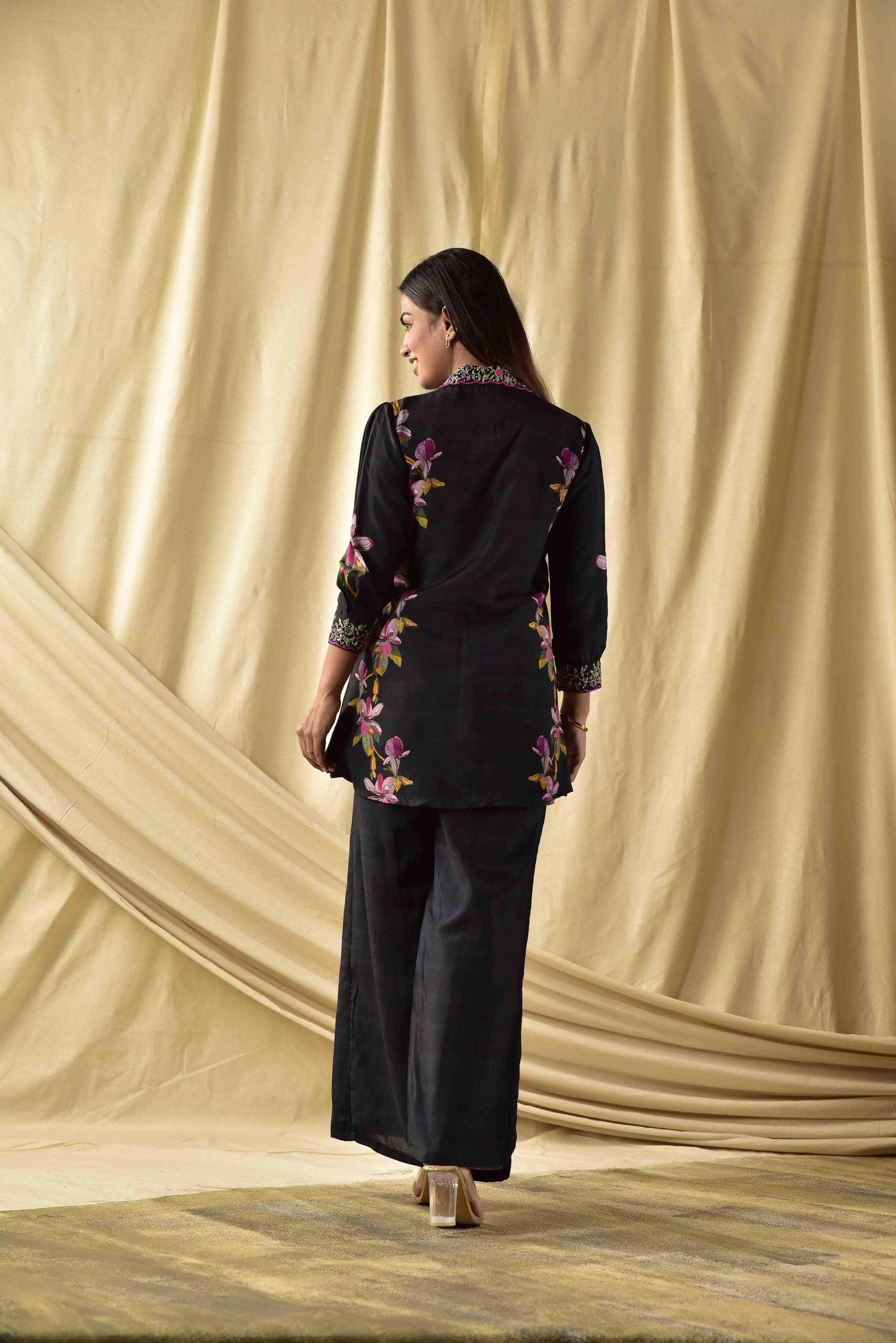 Black Floral Printed Co-ord set