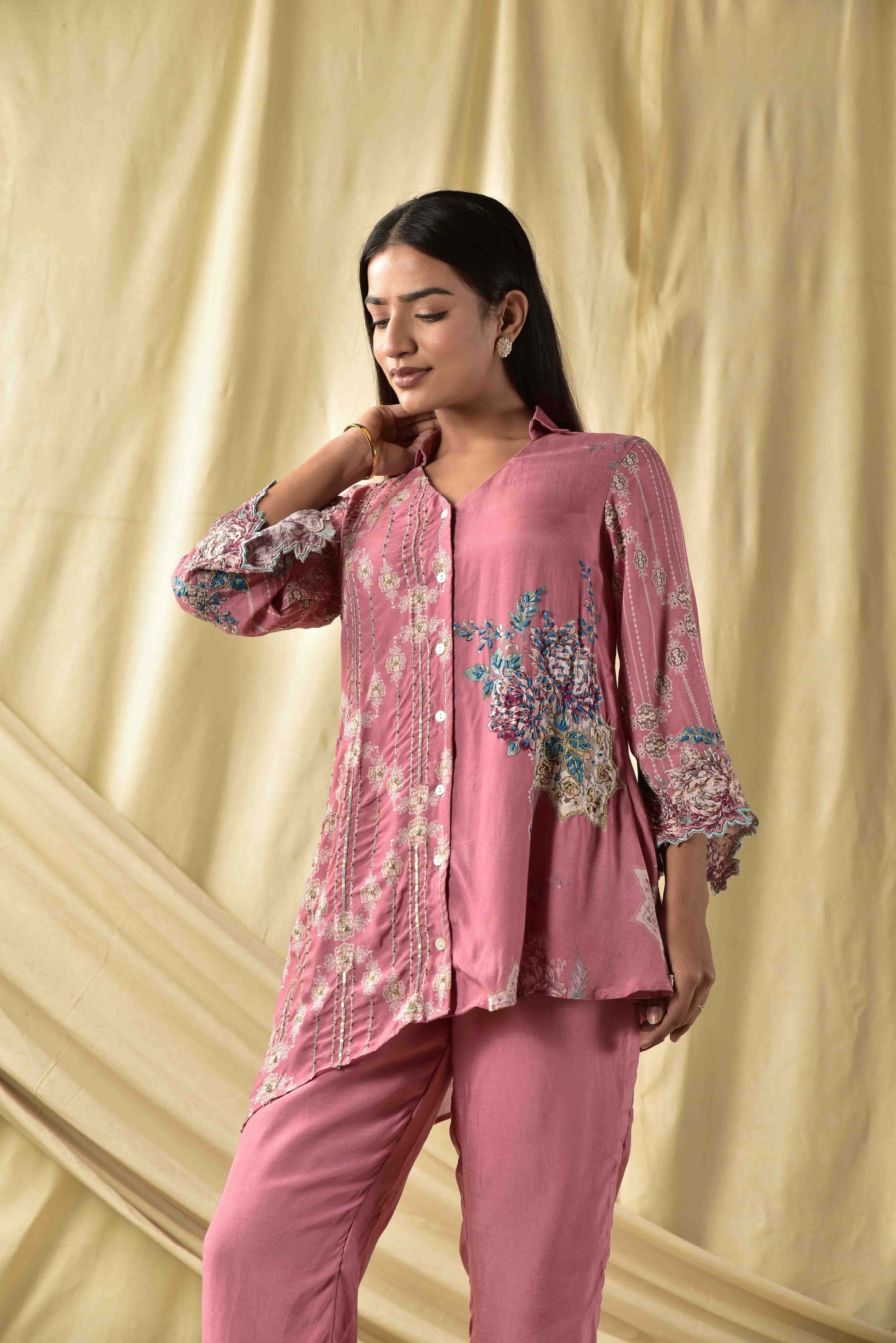 Light Mauve  Floral  Co-ord Set