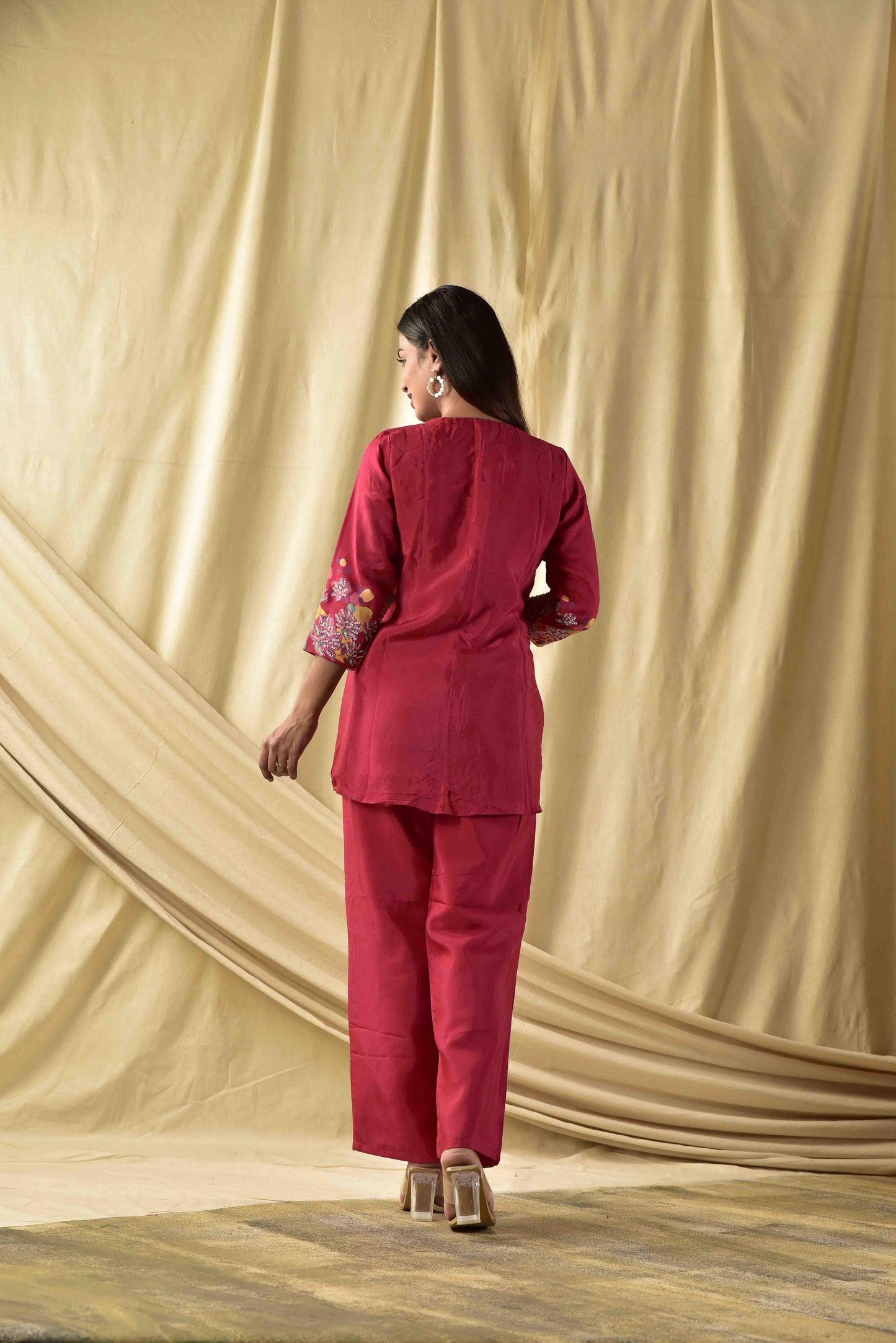 Crimsom Red Bhagicha Co-ord Set