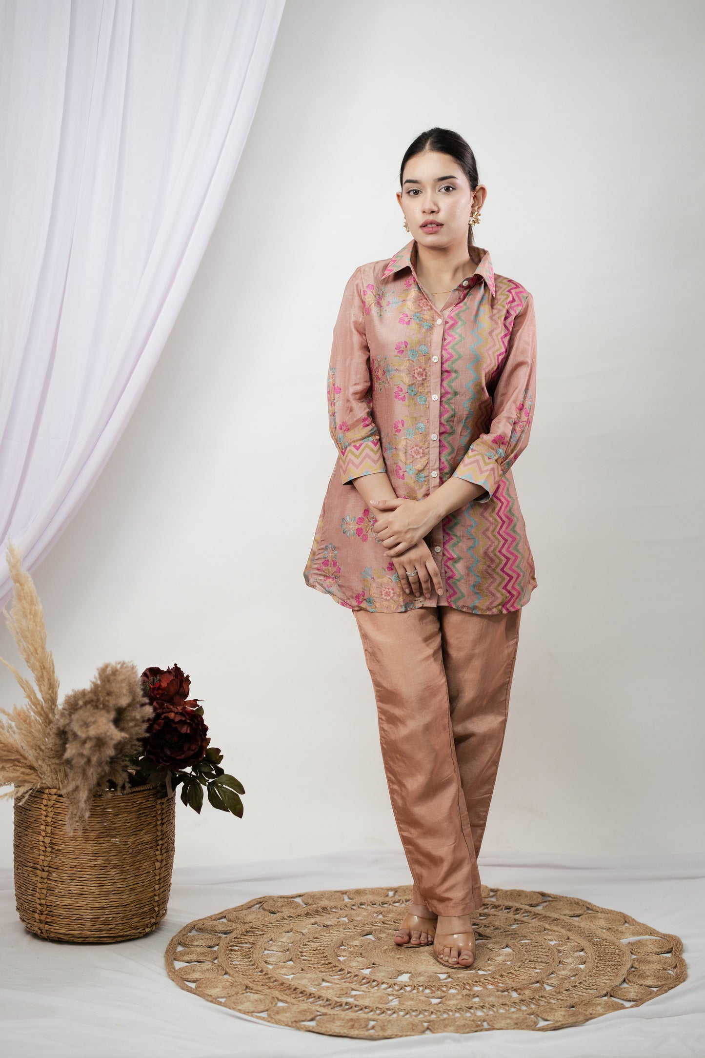 Beige Guldastan Co-ord Set