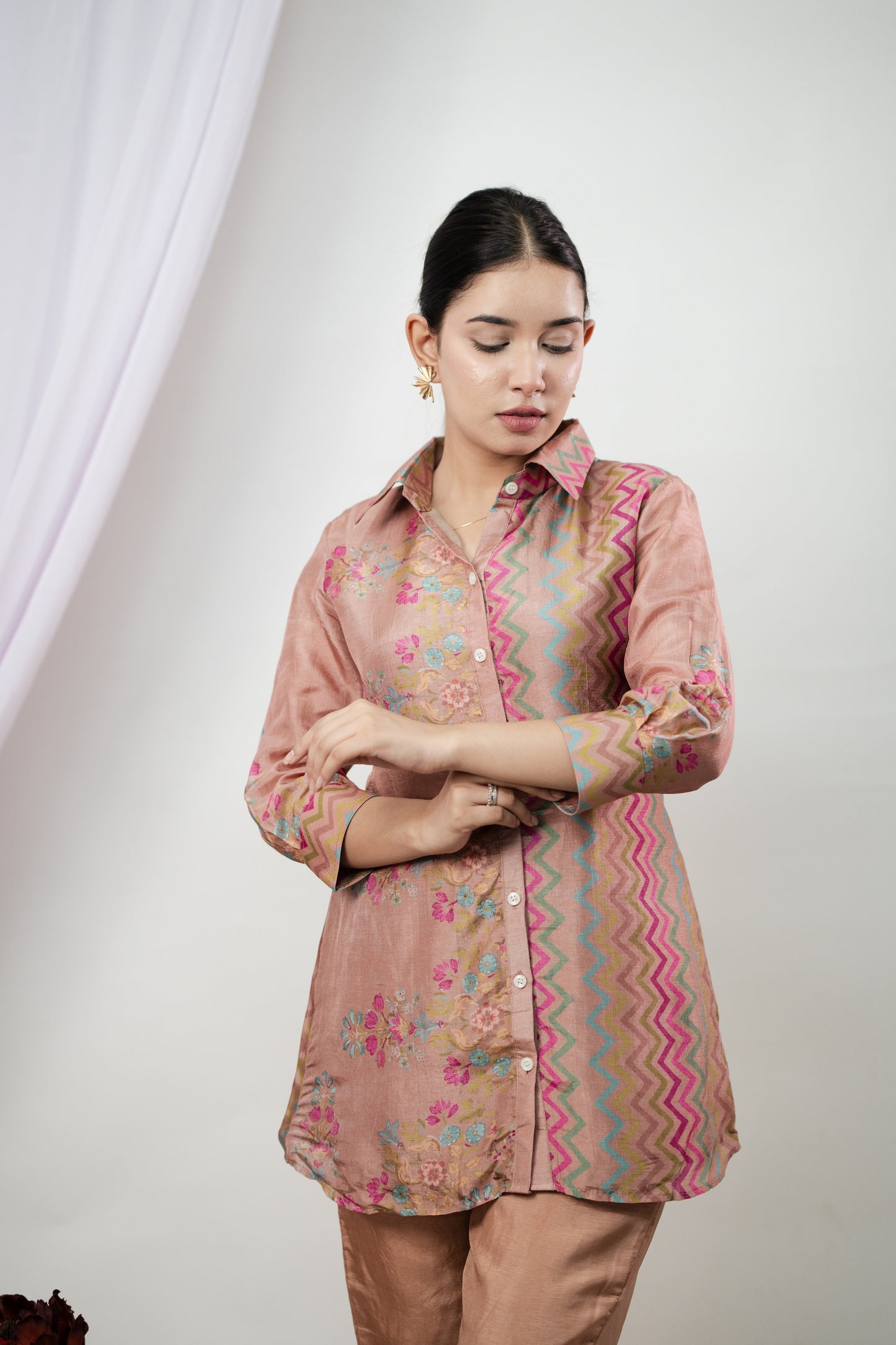 Beige Guldastan Co-ord Set