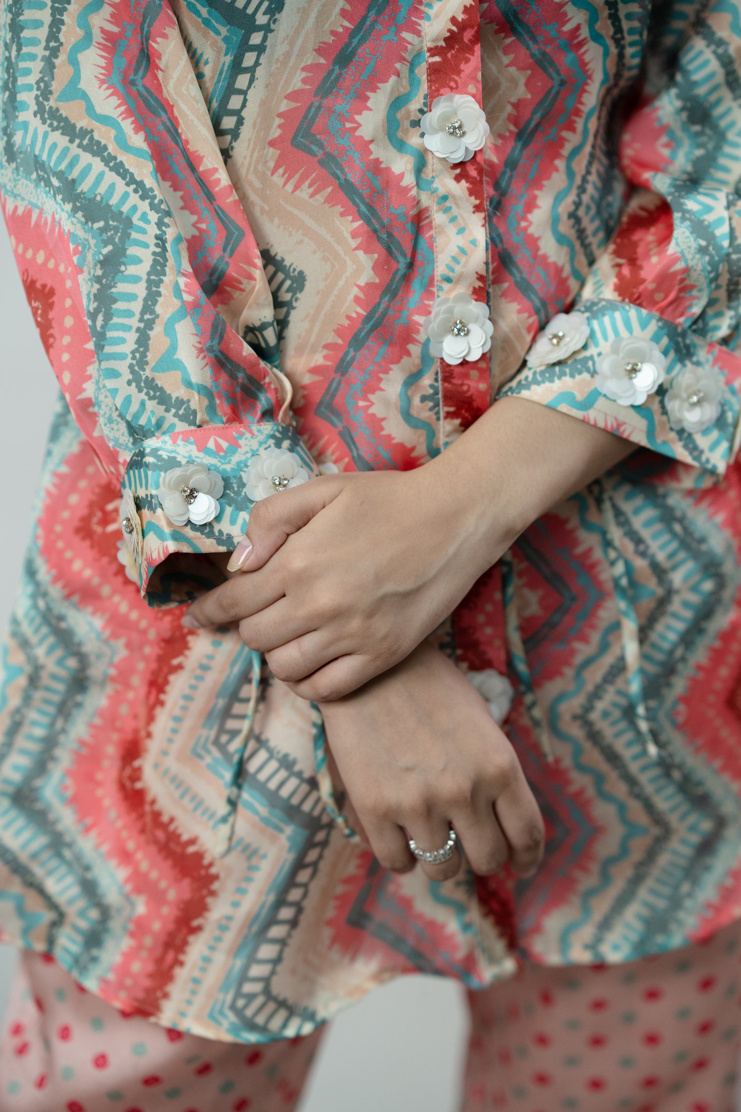 Cotton Candy Lehariya Bandhej Co-ord Set