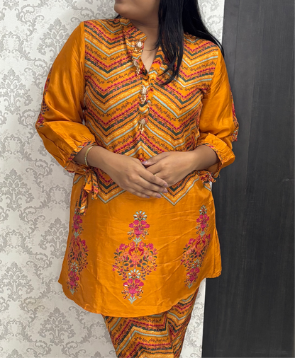 Mustard Orange Guldastan Co-ord Set