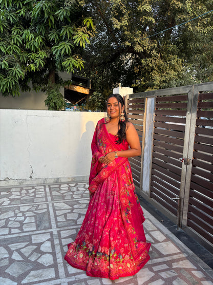 Ombre Pink Baghicha Lehenga Set