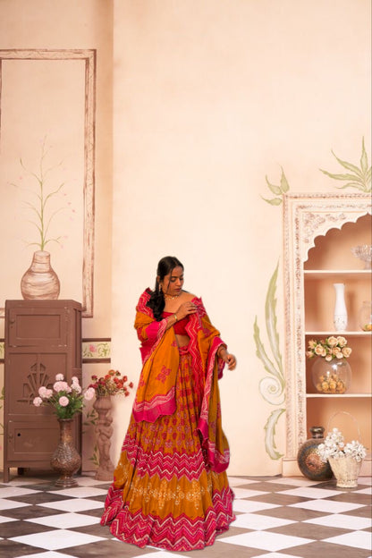 Tyohar Mustard Lehenga Set