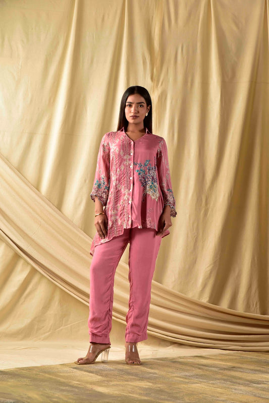 Light Mauve  Floral  Co-ord Set