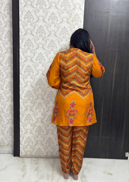 Mustard Orange Guldastan Co-ord Set