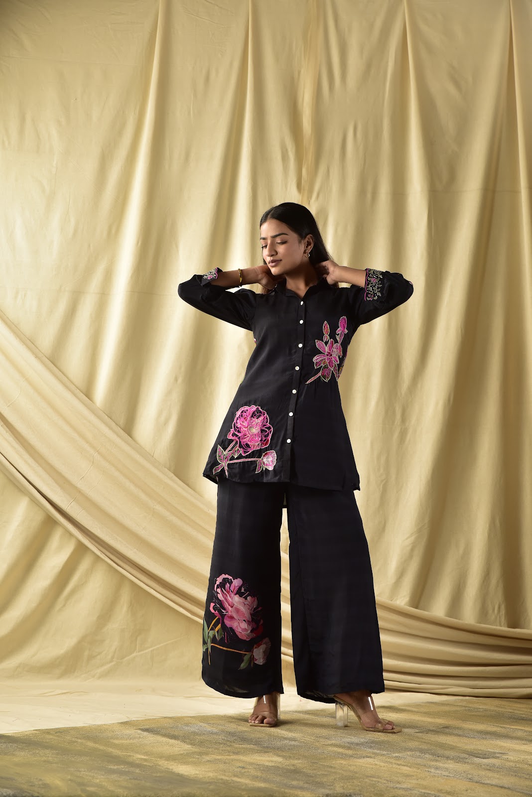Black Floral Printed Co-ord set