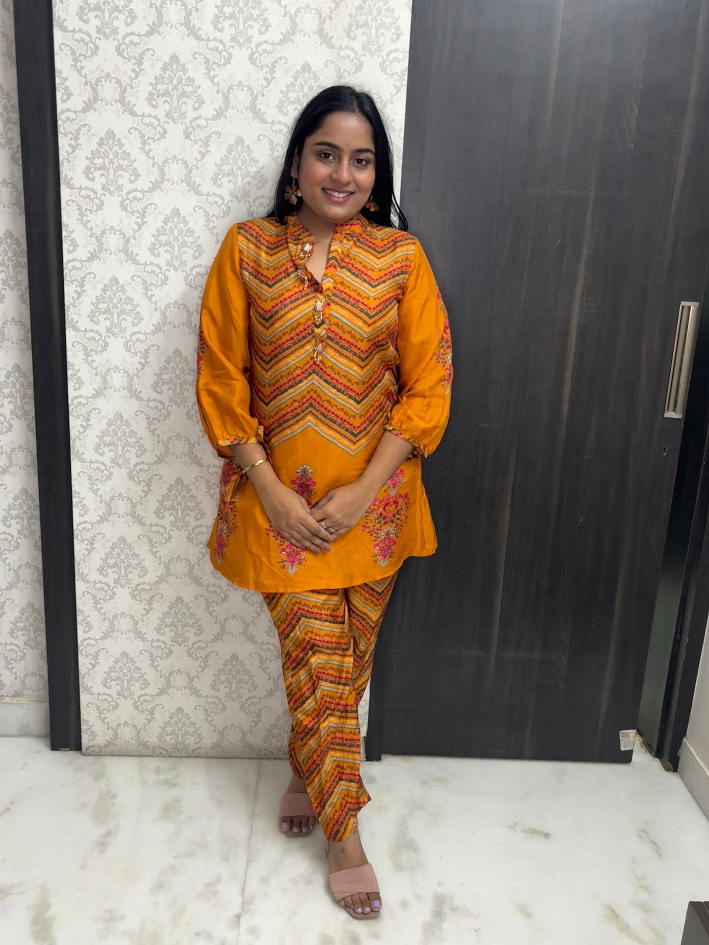 Mustard Orange Guldastan Co-ord Set
