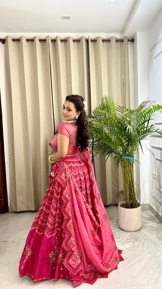 Pink Guldastan Lehenga Set