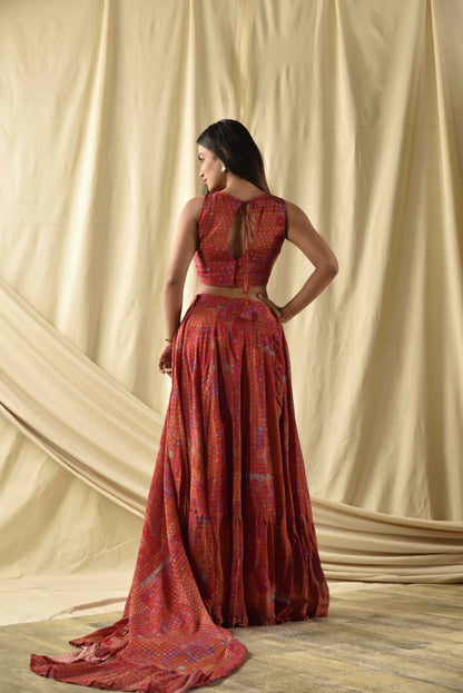 Red Bridesmaid Lehenga