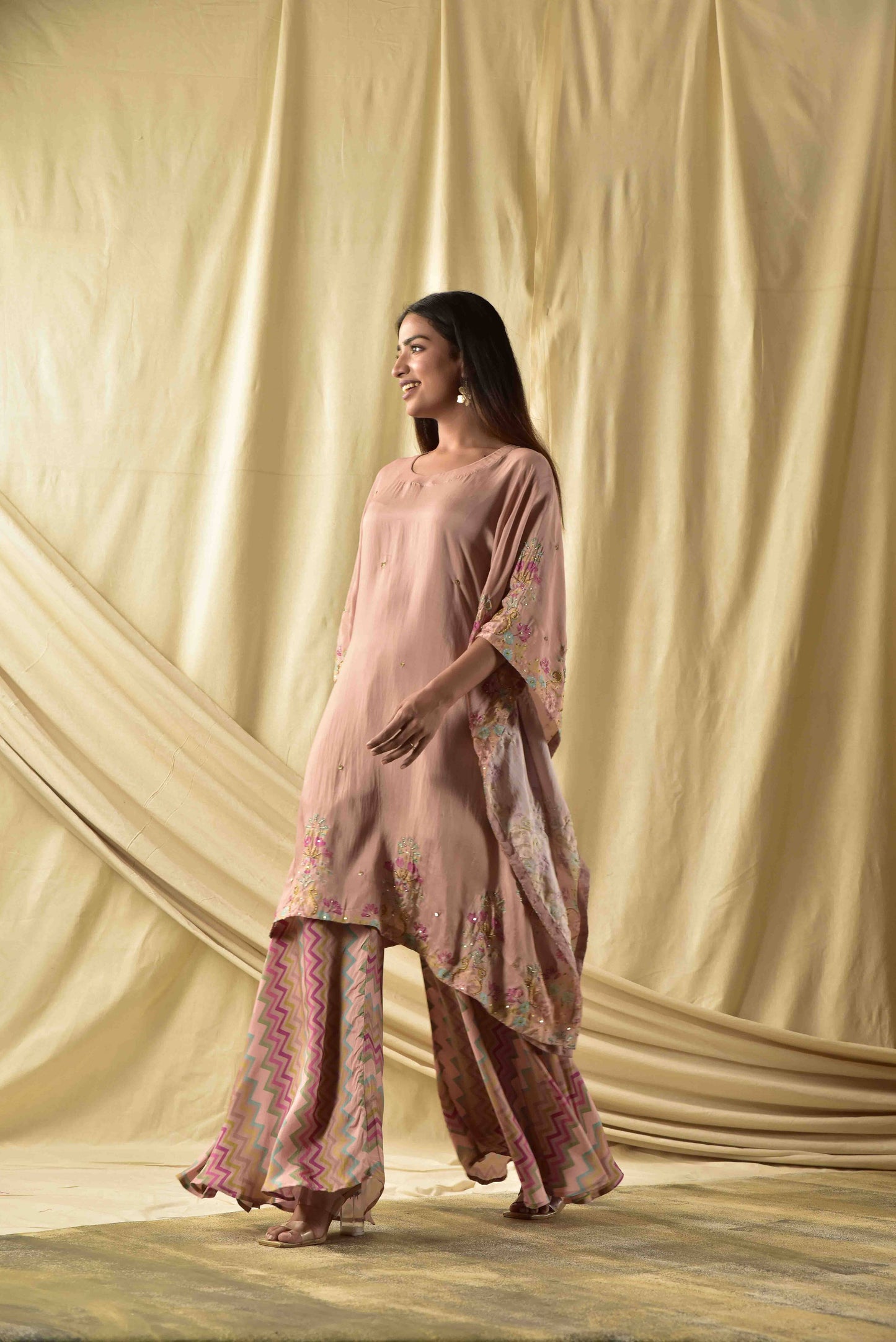 Beige Guldasta Kaftan Set