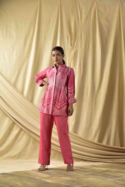 Ombre Pink Bandhej Co-ord Set