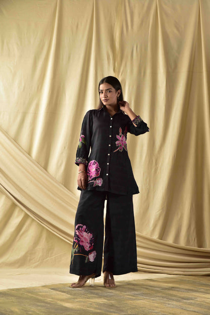 Black Floral Printed Co-ord set