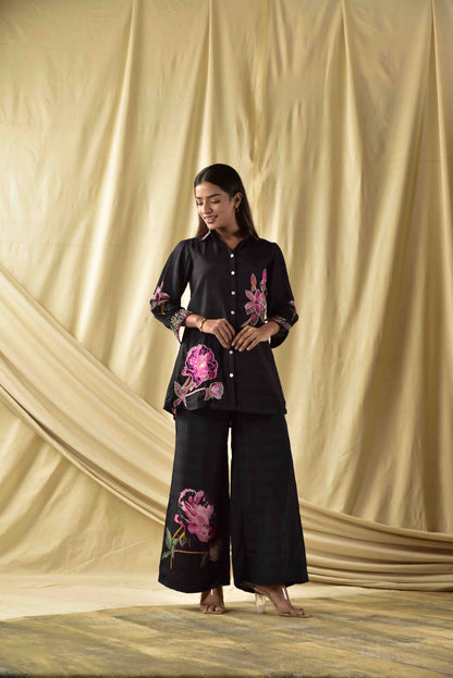Black Floral Printed Co-ord set