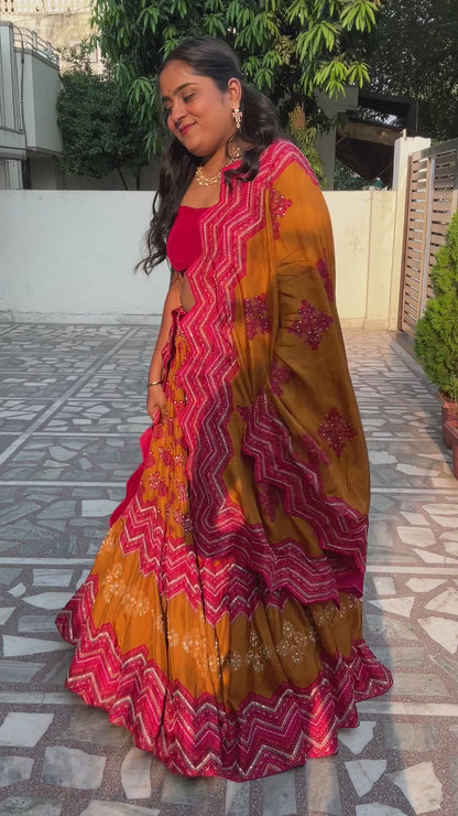 Tyohar Mustard Lehenga Set