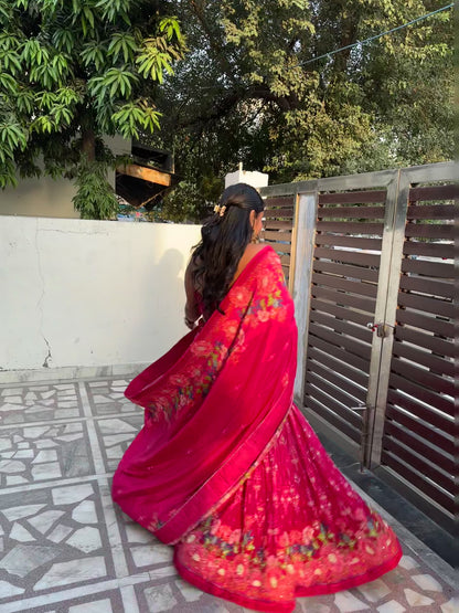 Ombre Pink Baghicha Lehenga Set